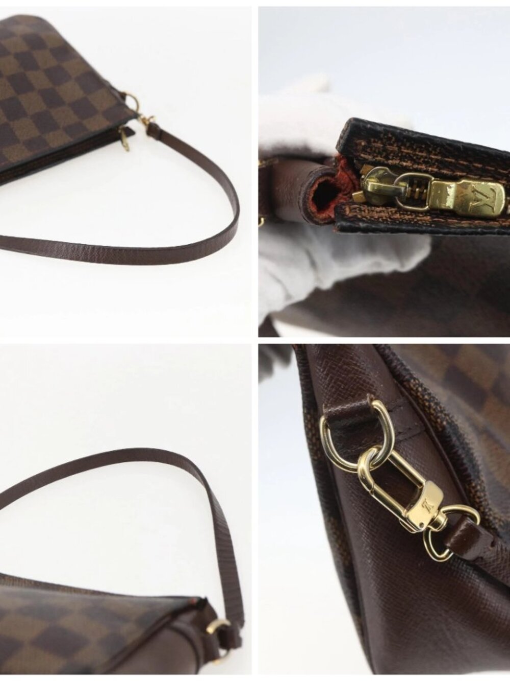LOUIS VUITTON Damier Ebene Trousse Makeup Pouch N51982 LV Auth 159468 - Picture 16 of 16